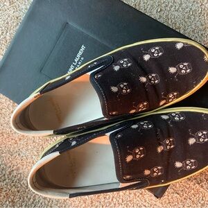 Black and White Slip-On Shoes